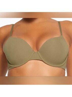 SKIMS fits everybody push-up up Demi bra color KHAKI NWT